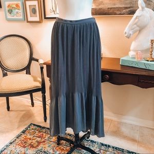 JOIE gray pleated hi-low midi skirt